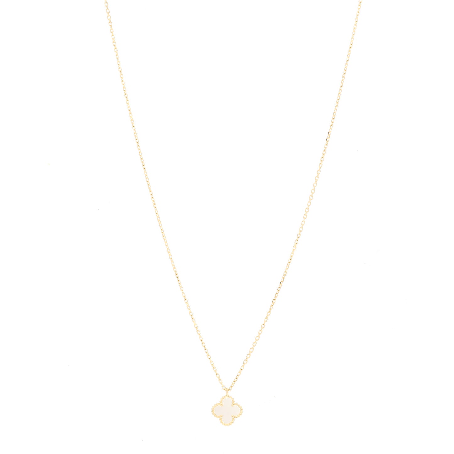 18K Yellow Gold Mother of Pearl Sweet Alhambra Pendant Necklace