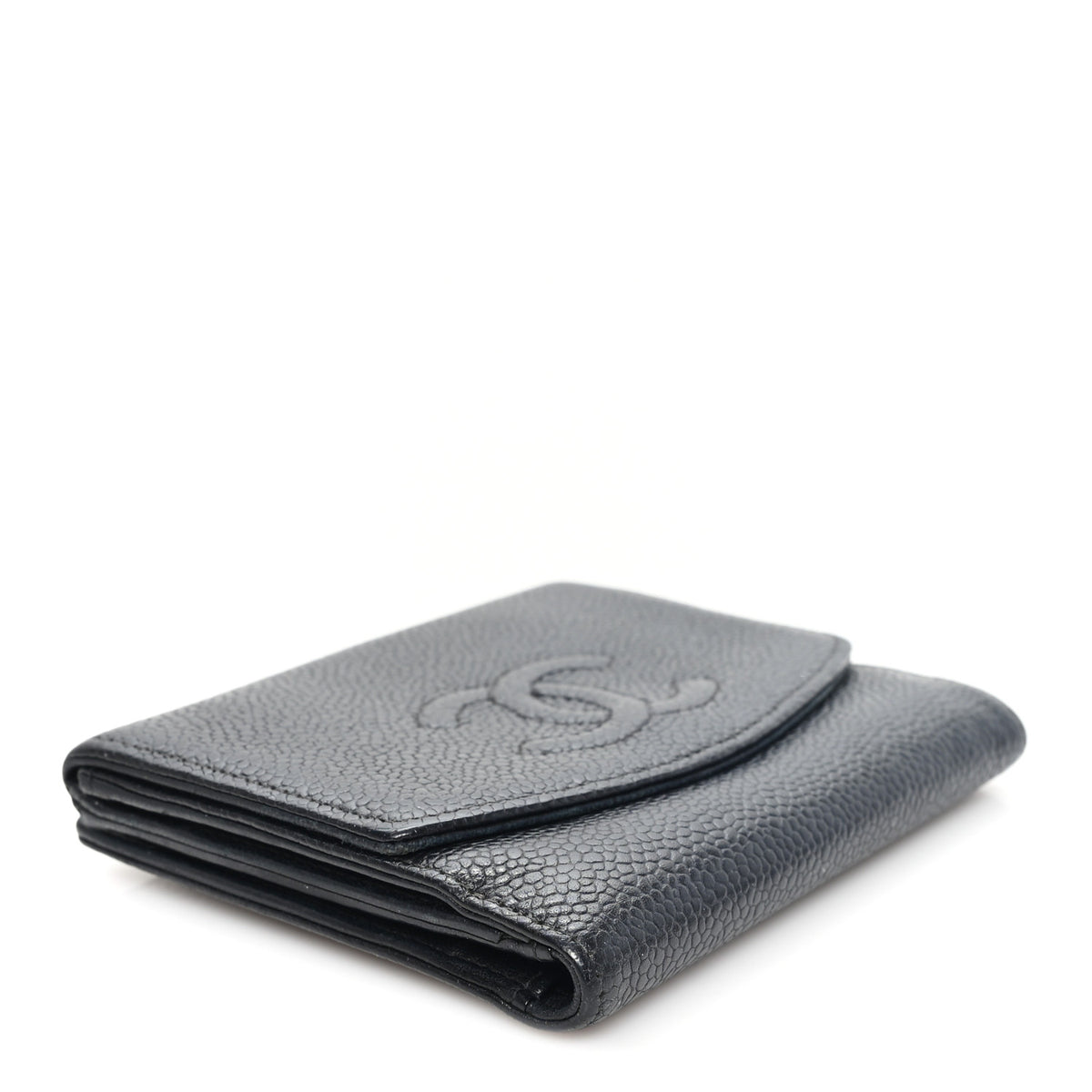 Caviar Timeless CC Compact French Wallet Black