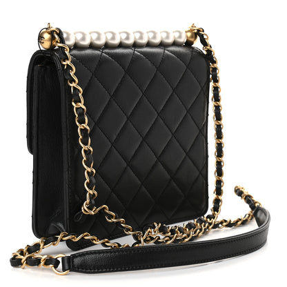 Chanel Goatskin Quilted Chic Pearls Flap Black 3 of 9