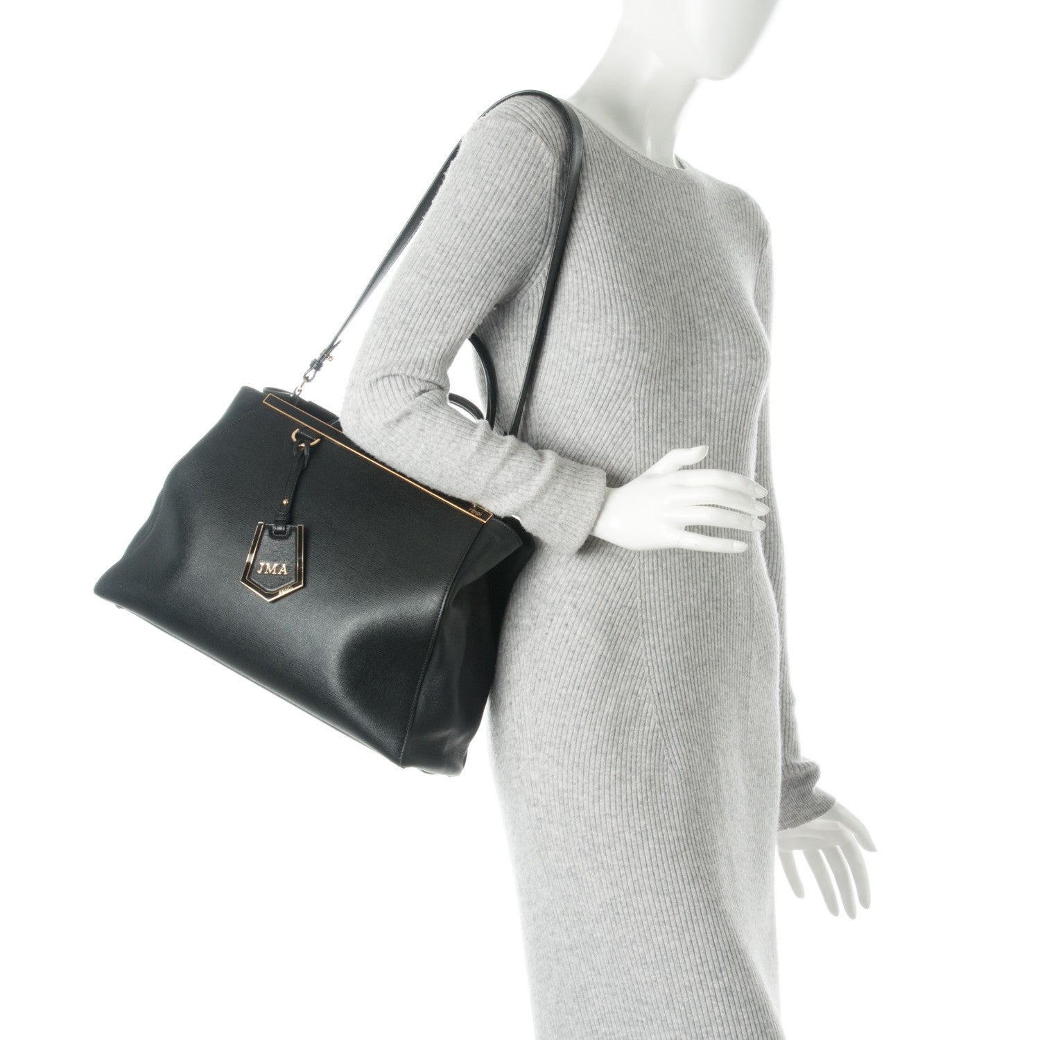 Fendi Vitello Elite Regular 2Jours Tote Black 2 of 8