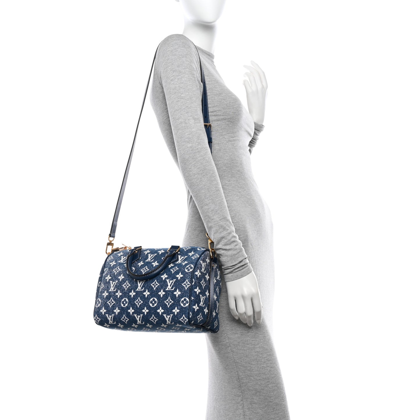 Monogram Jacquard Denim Speedy Bandouliere 25 Bleu