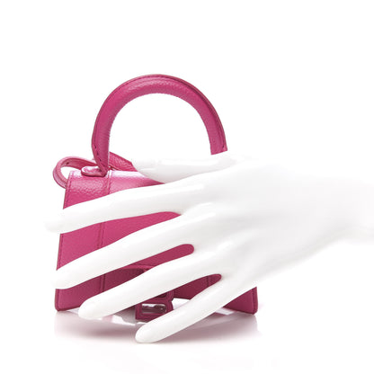 Balenciaga Grained Calfskin Tonal B Hourglass Top Handle Bag Mini Fuchsia 2 of 8