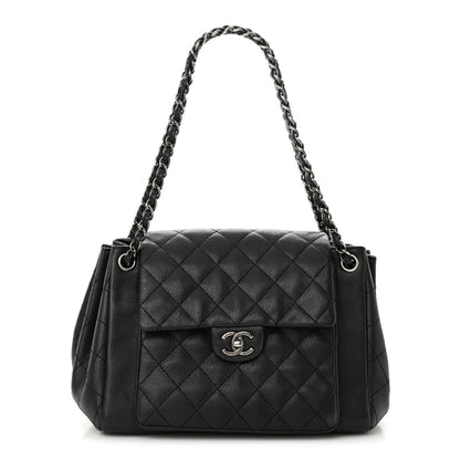 Chanel Caviar Quilted CC Accordion Shopping Bag Black 1 of 11