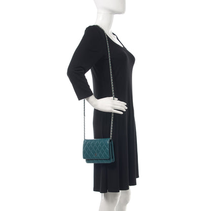 Chanel Caviar Quilted Wallet On Chain WOC Dark Turquoise 2 of 11