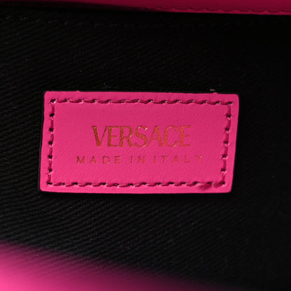 Versace Calfskin Tweed Vinyl Medusa Small Top Handle Crossbody Bag Pink 5 of 8