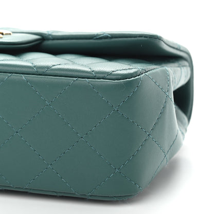 Chanel Lambskin Quilted Mini Rectangular Flap Dark Green 8 of 8