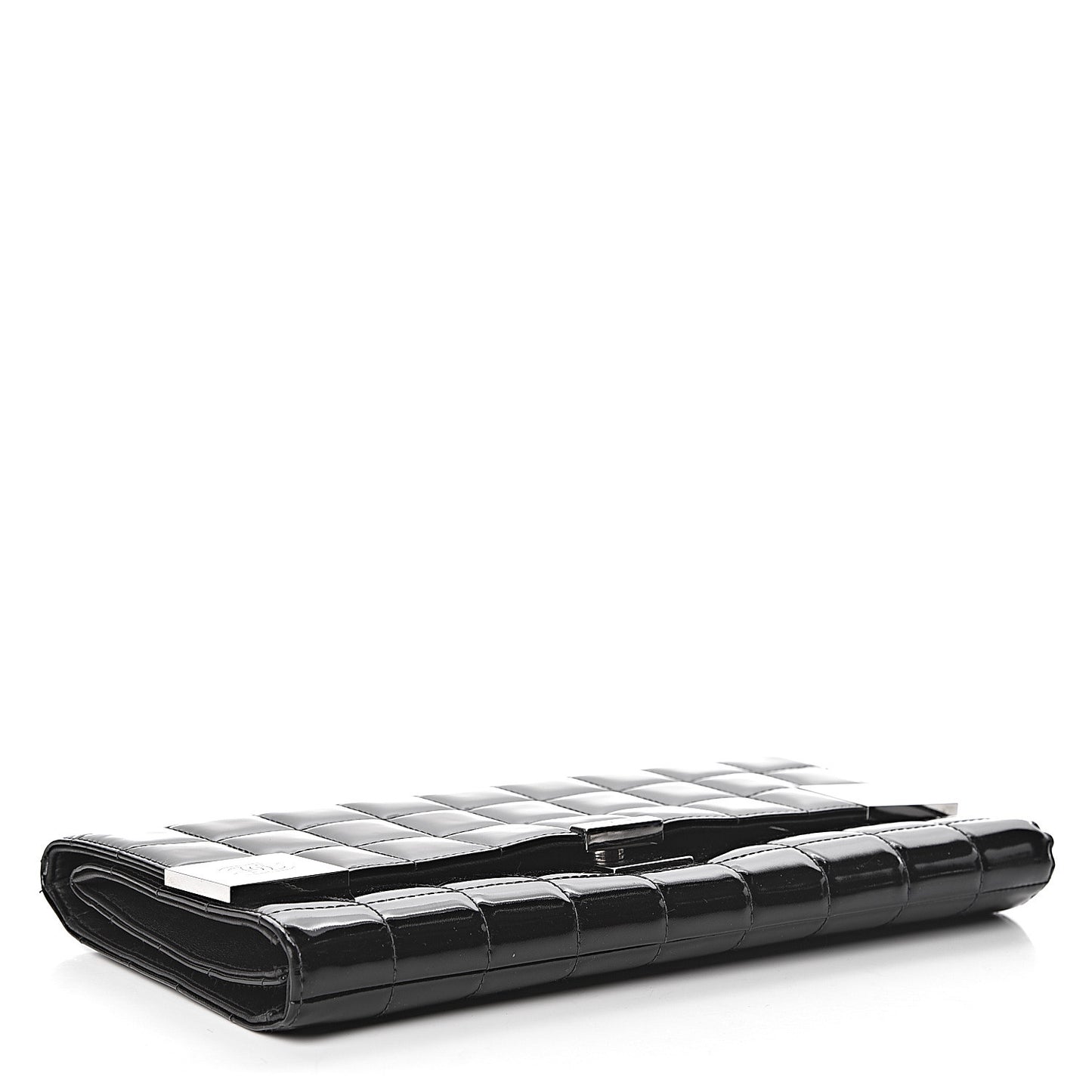 Patent Chocolate Bar Clutch Black