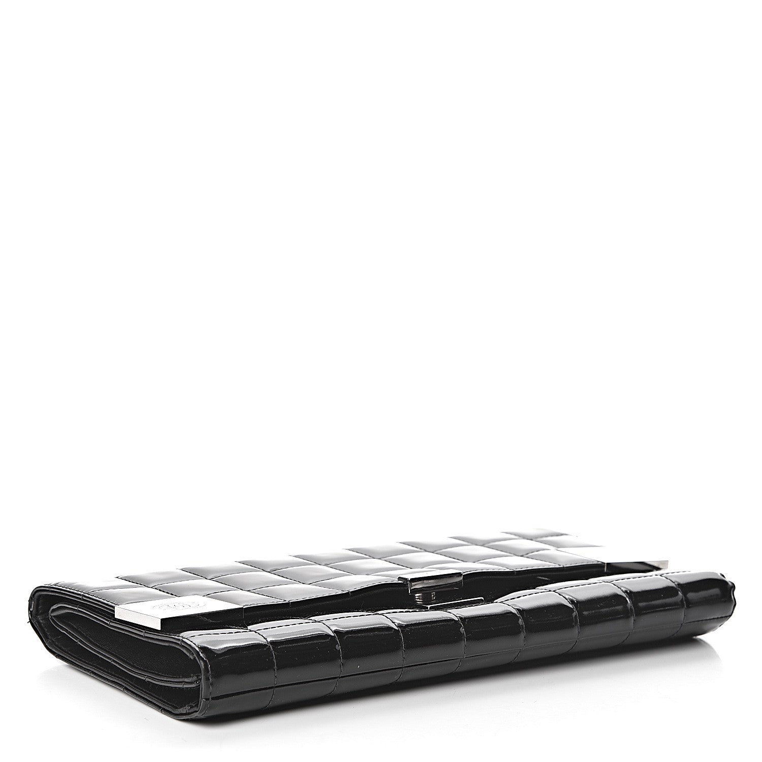 Chanel Patent Chocolate Bar Clutch Black 4 of 13