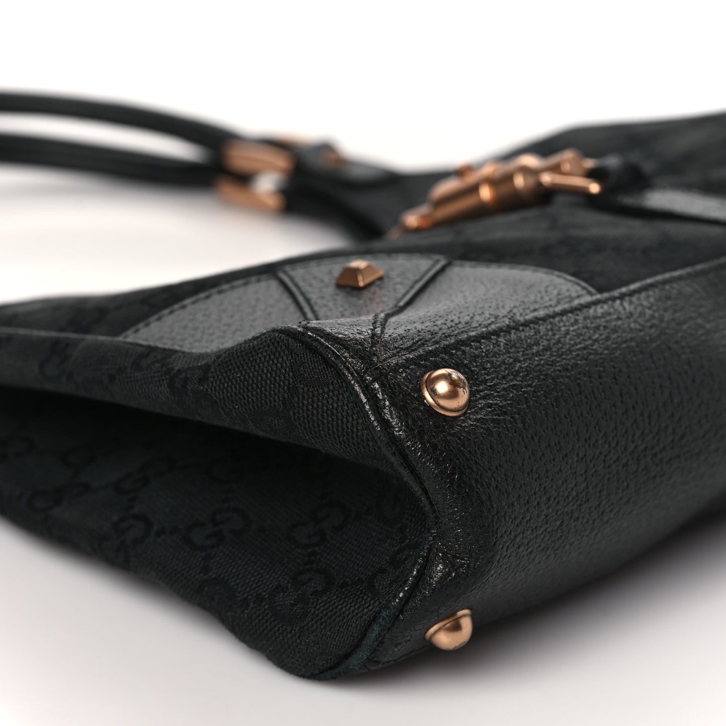 Monogram Calfskin Large Bardot Tote Black