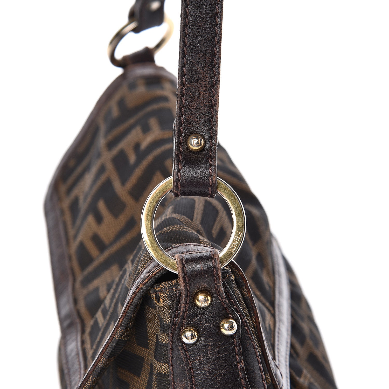 Fendi Zucca Small Chef Shoulder Bag Tobacco 10 of 11