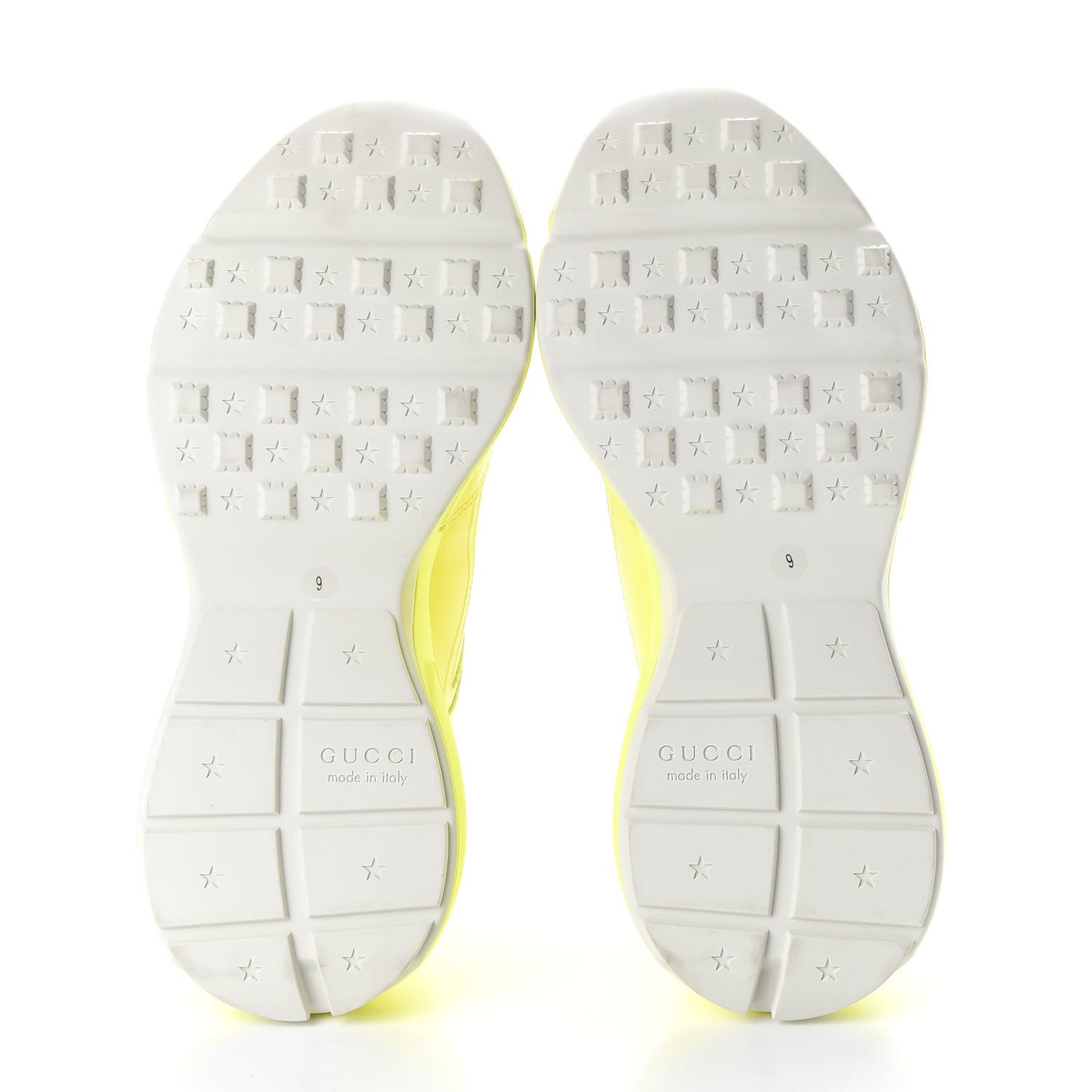 Calfskin Mens Rhyton Sneakers 9 Yellow Fluo