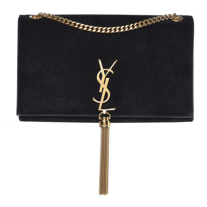 Saint Laurent Suede Medium Classic Monogram Kate Tassel Satchel Black 1 of 9