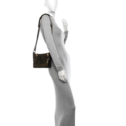 Chanel Metallic Calfskin Chevron Quilted Small Gabrielle Hobo Gold 2 of 12