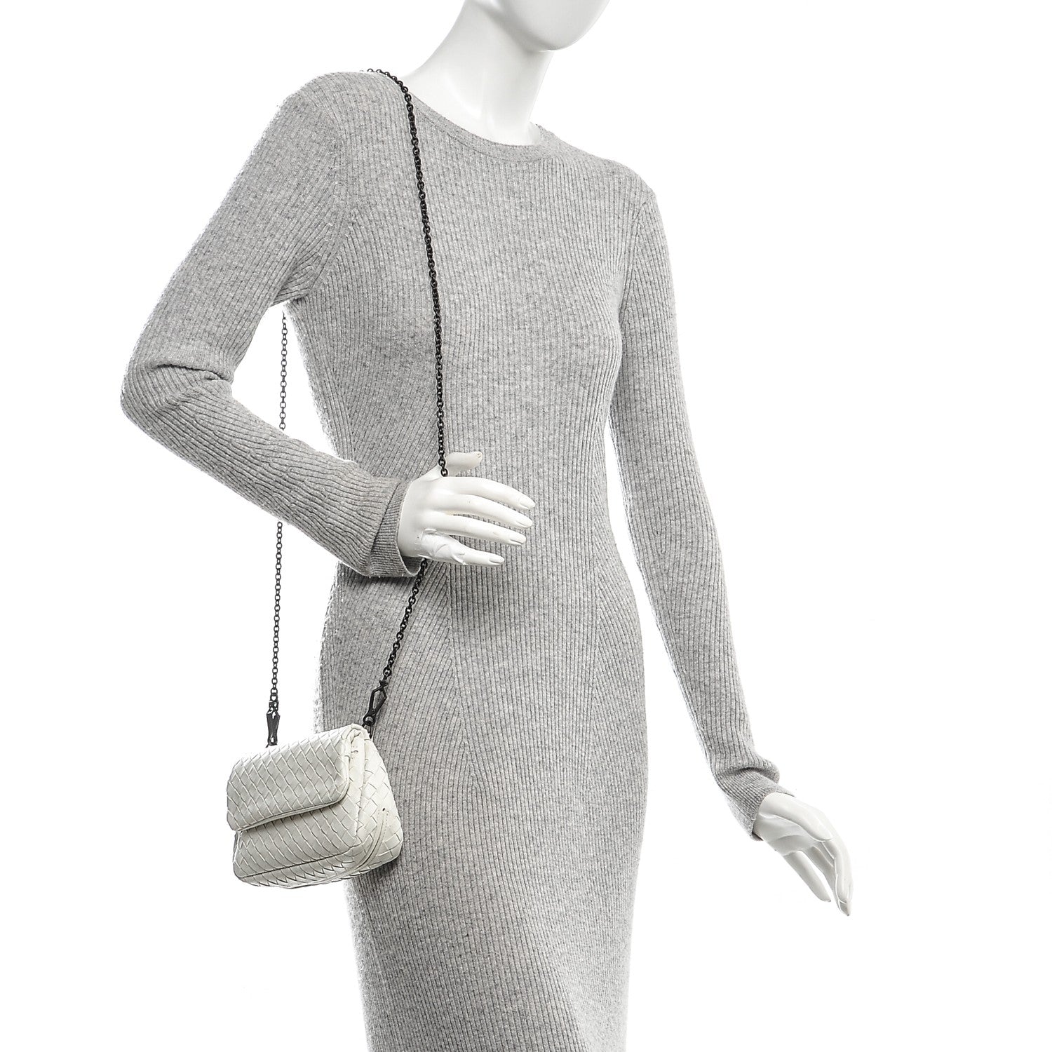 Bottega Veneta Nappa Intrecciato Mini Messenger Bag White 2 of 7