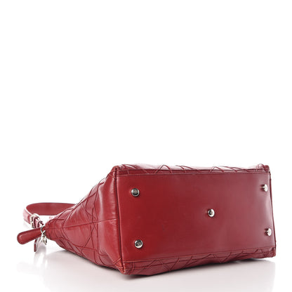 Christian Dior Lambskin Cannage Medium Granville Tote Red 5 of 22