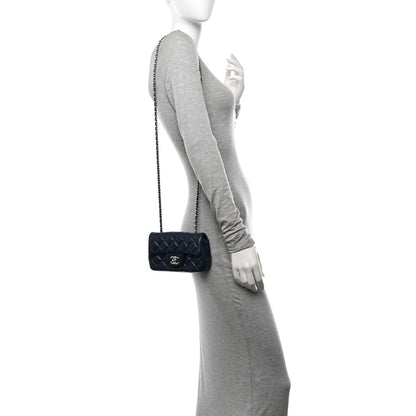 Chanel Caviar Quilted Extra Mini Flap Blue 2 of 11