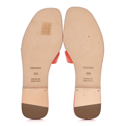 Hermes Epsom Oran Sandals 39.5 Orange Poppy 5 of 14