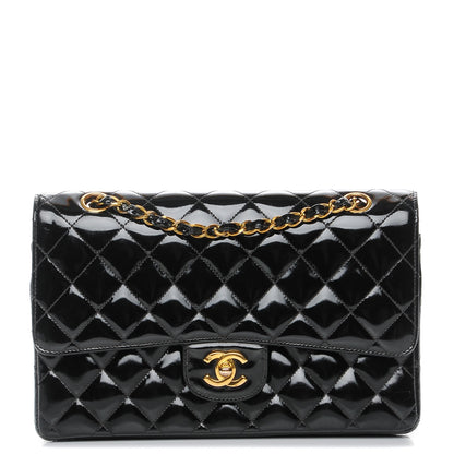 Chanel Patent Quilted Medium Double Flap Black 1 of 16