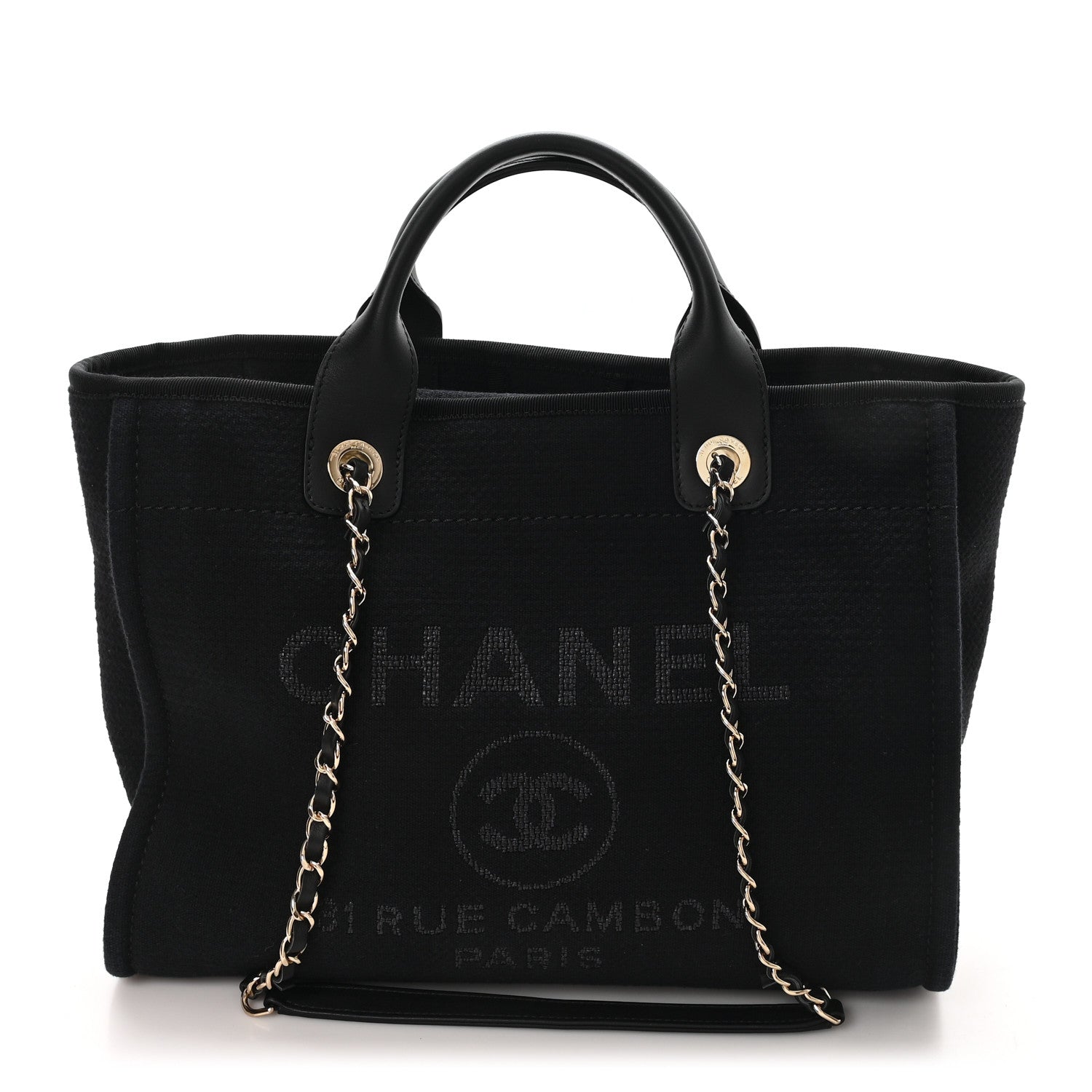Chanel Mixed Fibers Small Deauville Tote Black 1 of 11