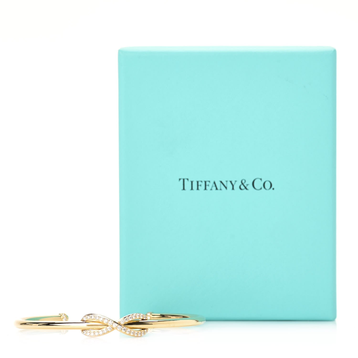 Tiffany 18K Yellow Gold Diamond Infinity Cuff Bracelet 5 of 5