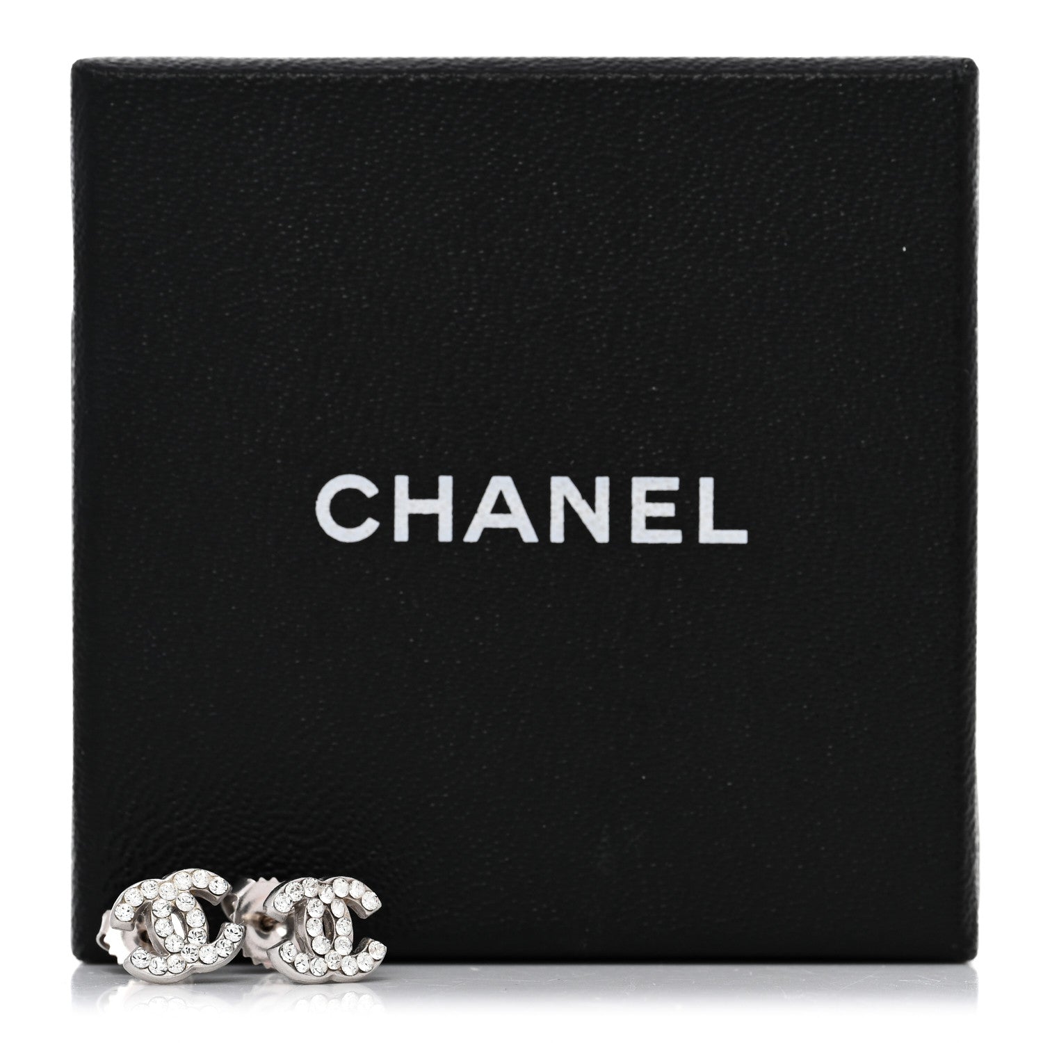 Chanel Crystal Mini Timeless CC Earrings Silver 5 of 5