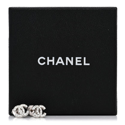 Chanel Crystal Mini Timeless CC Earrings Silver 5 of 5
