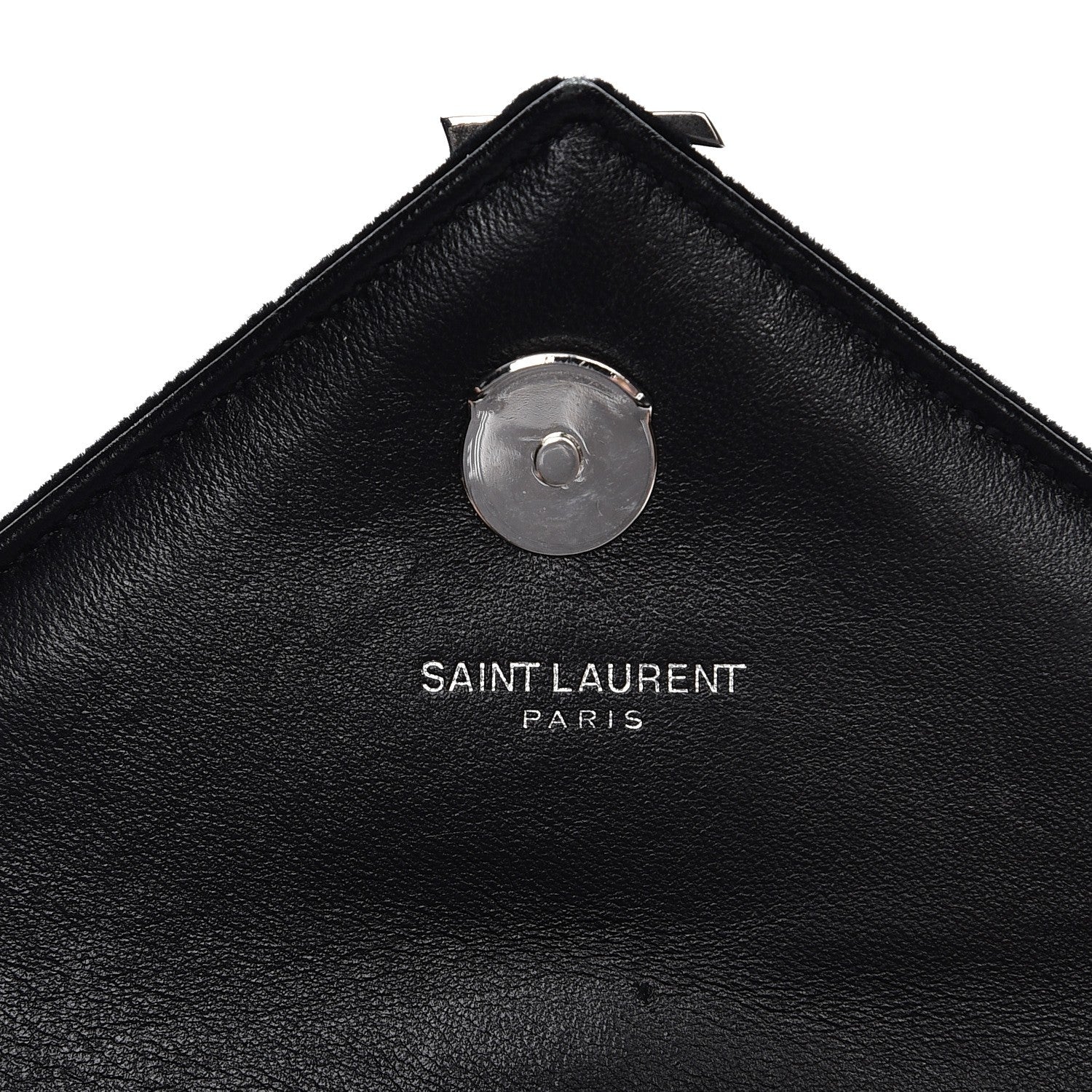 Saint Laurent Velvet Matelasse Chevron Monogram Classic Baby Chain Bag Black 6 of 11