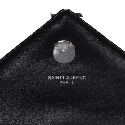 Saint Laurent Velvet Matelasse Chevron Monogram Classic Baby Chain Bag Black 6 of 11