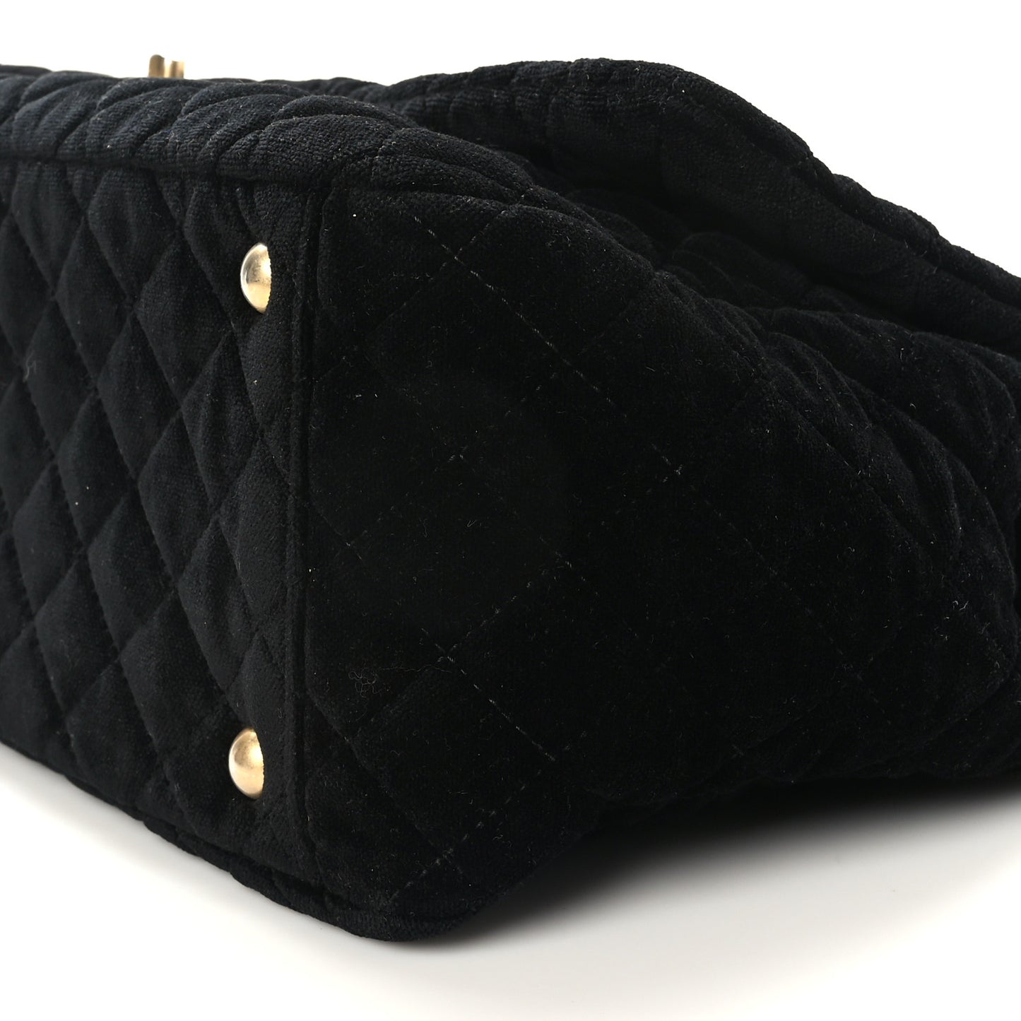 Velvet Quilted XXL Travel Flap Bag Black