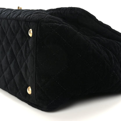 Chanel Velvet Quilted XXL Travel Flap Bag Black 9 of 9