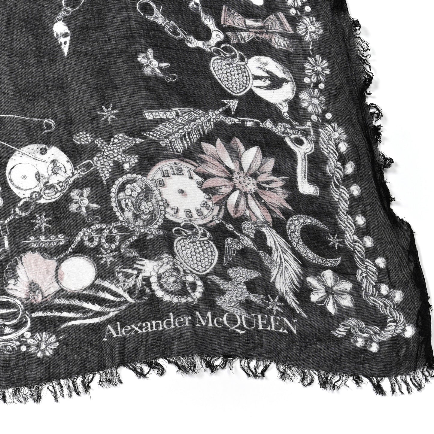 Modal Jewelled Skull Scarf Black Multicolor