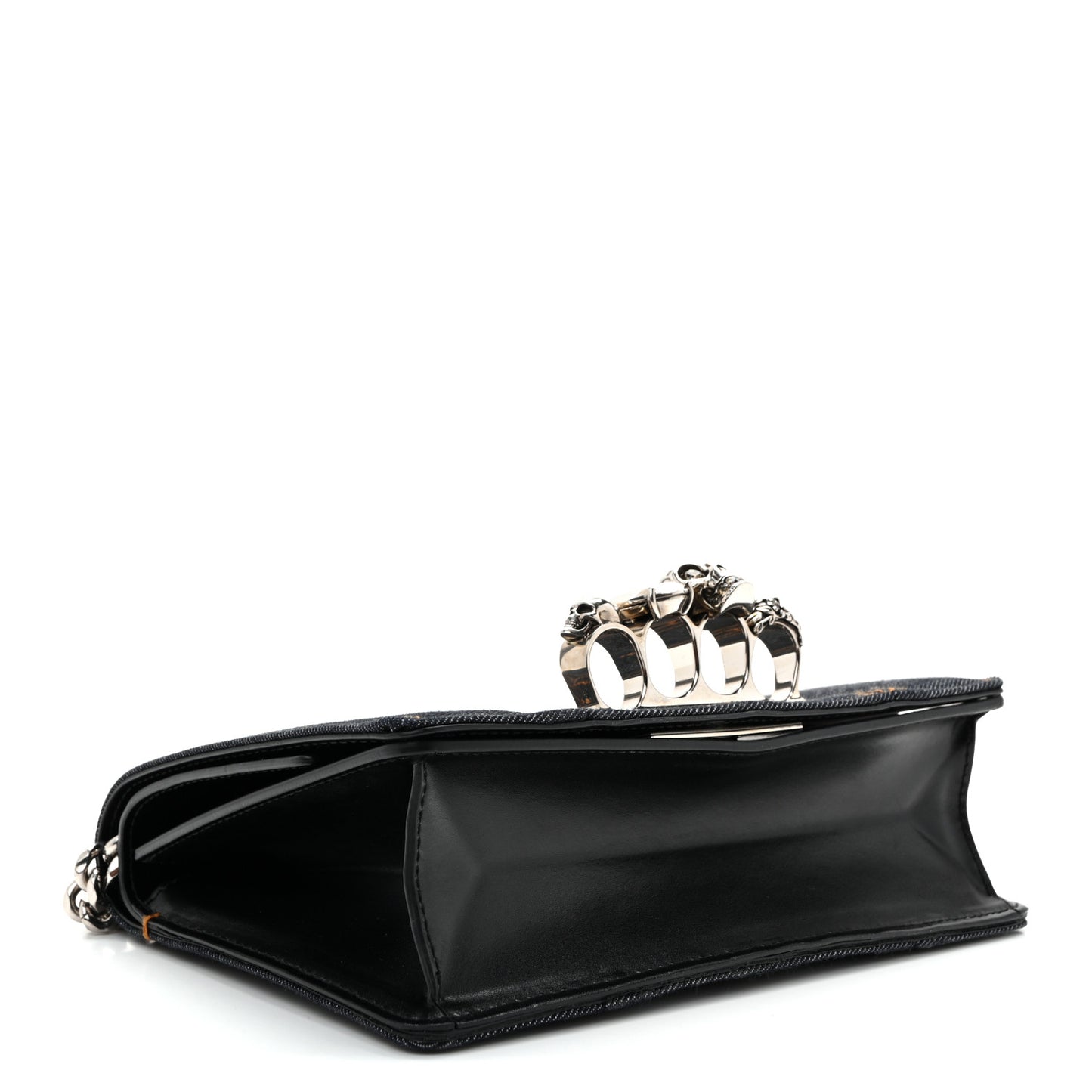 Denim Calfskin Small Slash Bag Blue Black