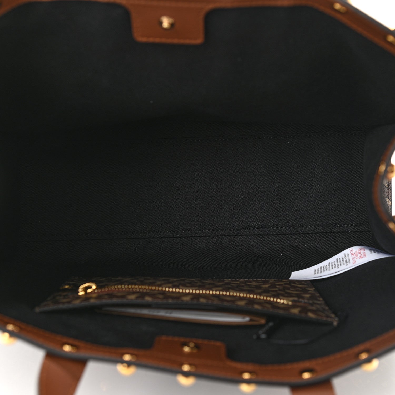 Burberry E-Canvas Monogram Studded Book Tote Bridle Brown 5 of 11
