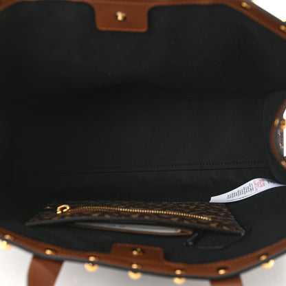 Burberry E-Canvas Monogram Studded Book Tote Bridle Brown 5 of 11