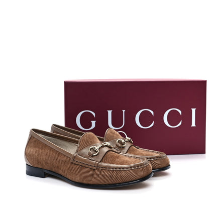 Gucci Corduroy Womens 1953 Horsebit Loafers 37 Velvety Camel 9 of 9