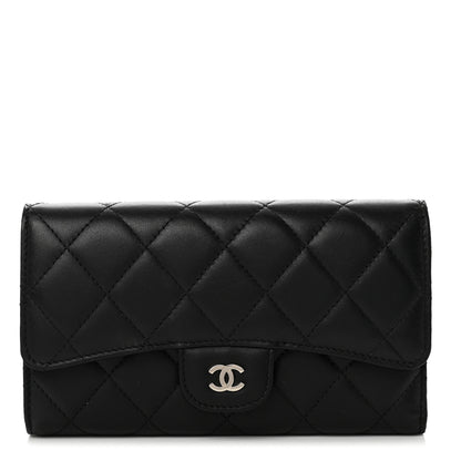 Chanel Lambskin Quilted Large Flap Wallet Black 1 of 10