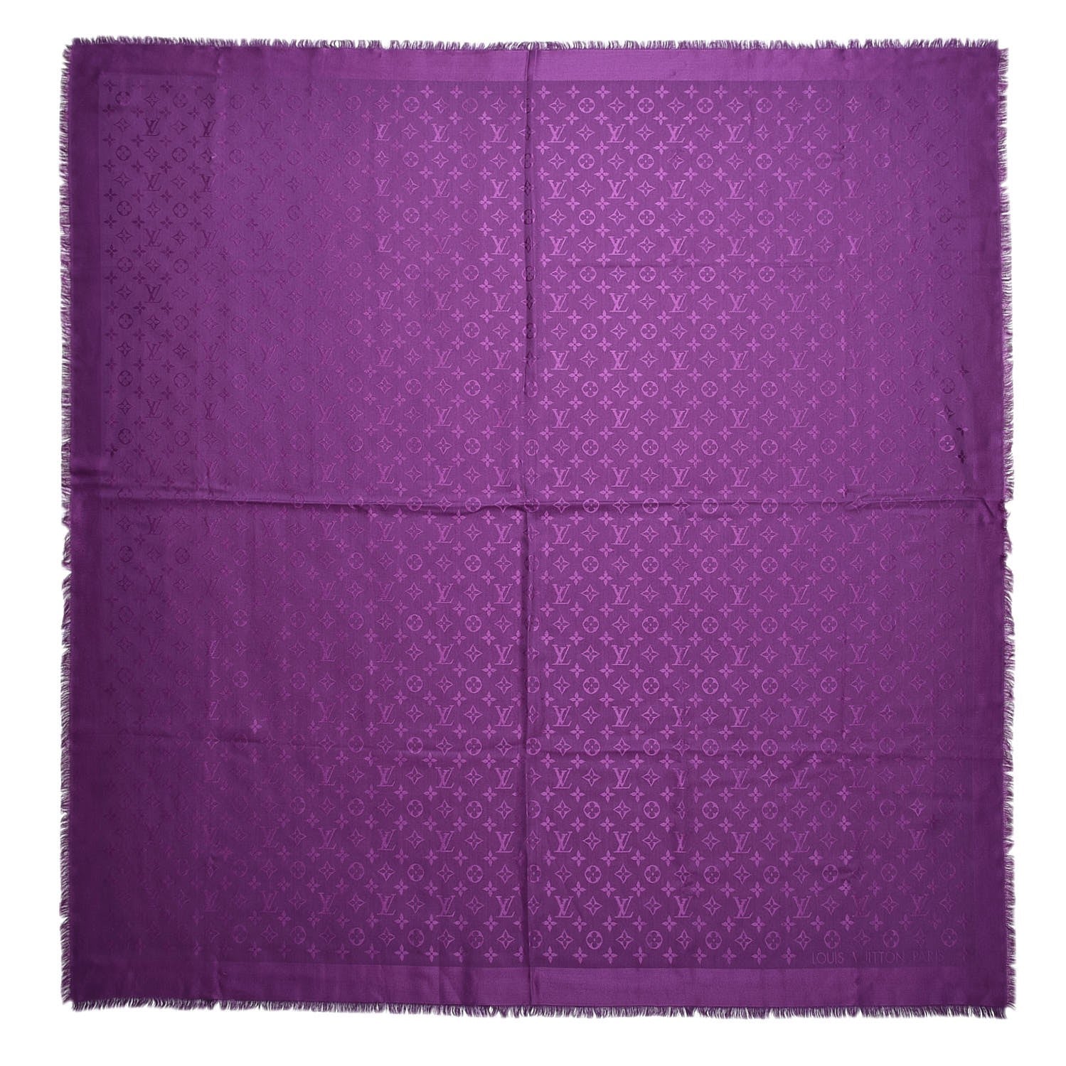 Louis Vuitton Silk Wool Monogram Shawl Cassis 1 of 7