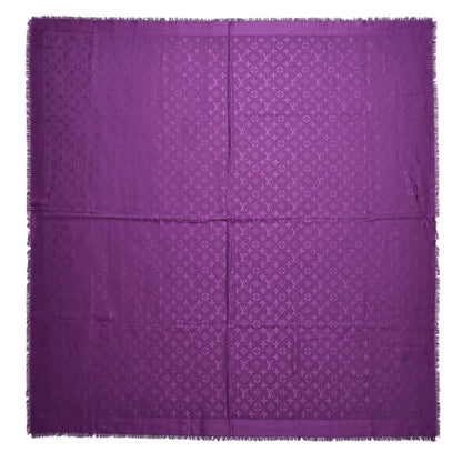 Louis Vuitton Silk Wool Monogram Shawl Cassis 1 of 7