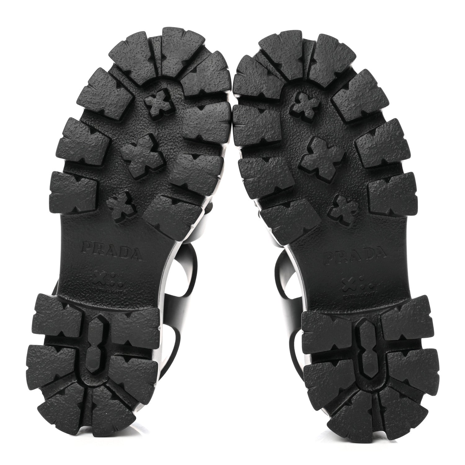 Prada Foam Rubber Triangle Logo Monolith 55mm Cage Sandals 36 Black 5 of 9