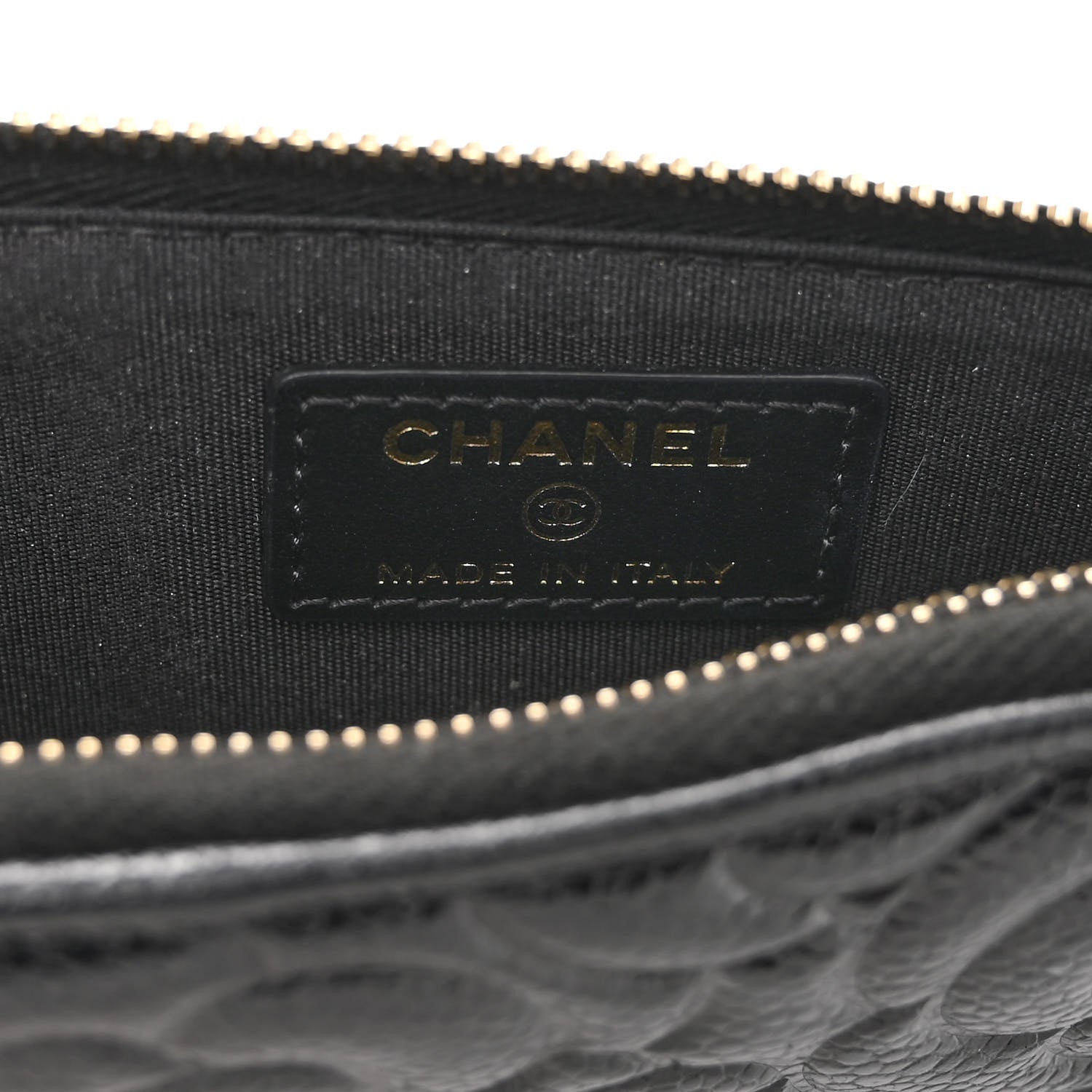 Chanel Caviar Camellia Embossed Classic Flat Wallet Pouch Black 6 of 8