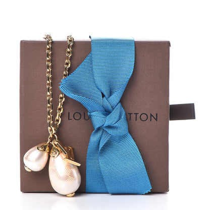 Louis Vuitton Damier Monogram Pearl Pendant Necklace Gold 6 of 6