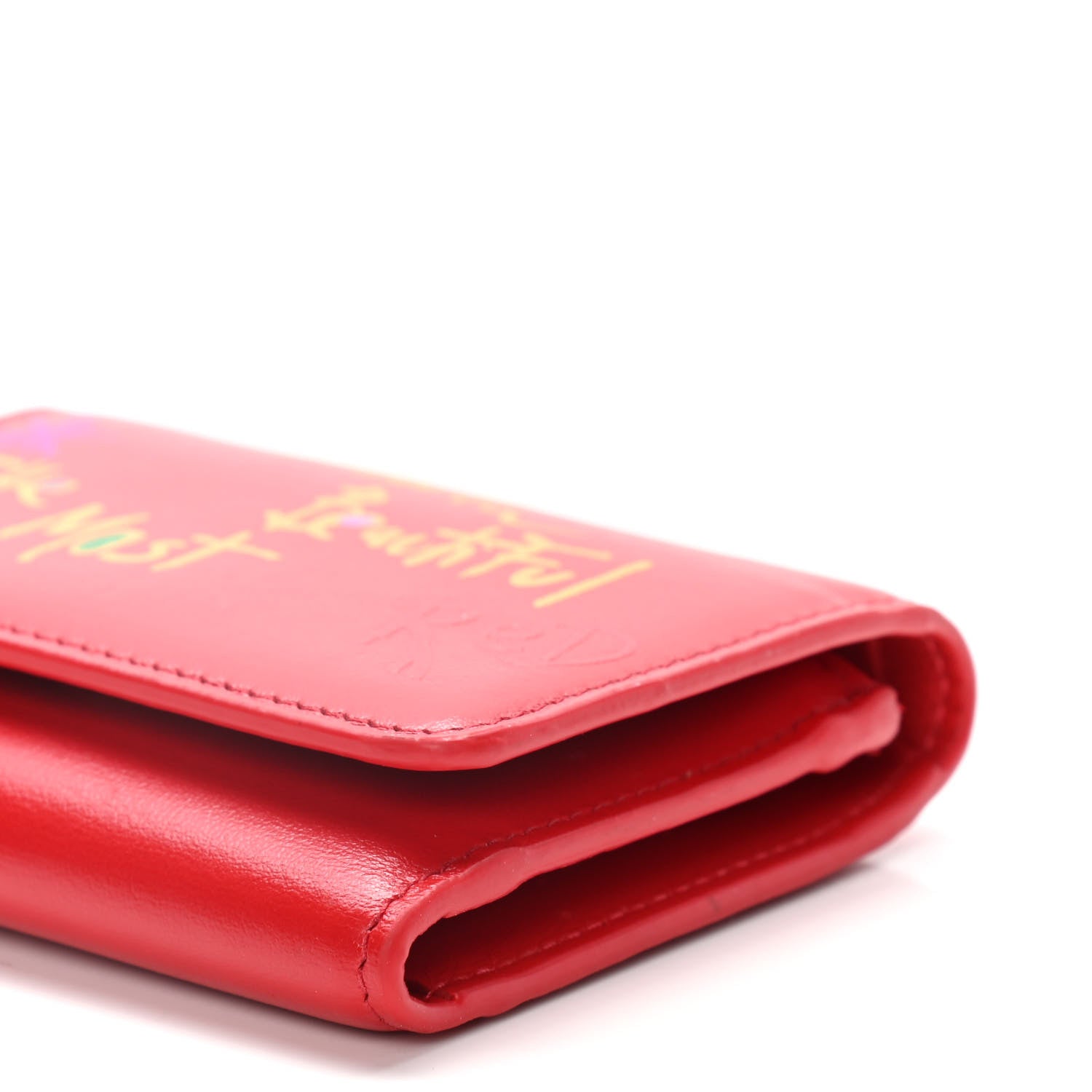 Christian Louboutin Calfskin Script Mini Loubigaga Wallet Red 10 of 15