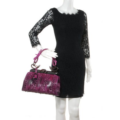 Christian Dior Leather Samourai 1947 Intrecciato Frame Bag Fuchsia 2 of 8