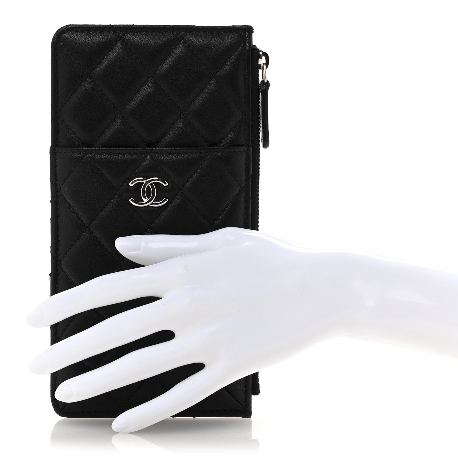 Chanel Lambskin Quilted Classic iPhone Pouch Black 2 of 9