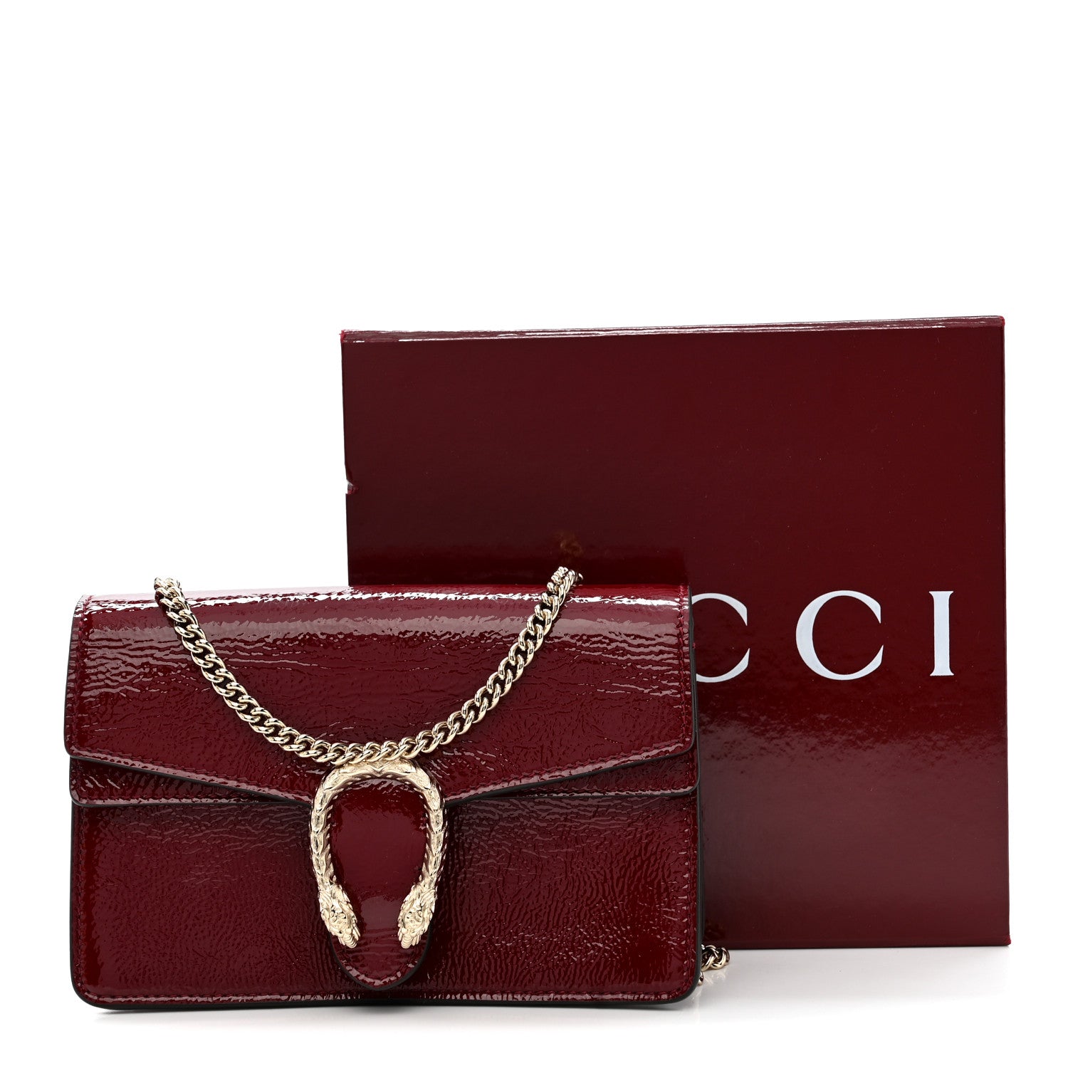 Gucci Crinkled Patent Mini Dionysus Shoulder Bag Rosso Ancora Red 9 of 9