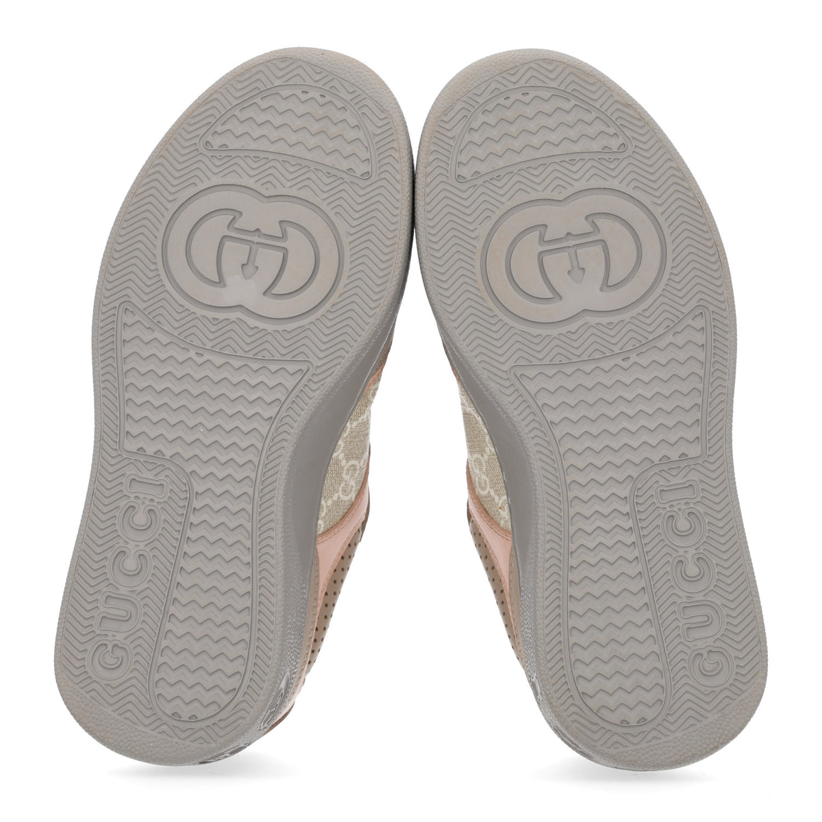 Gucci Calfskin GG Supreme Monogram Perforated Womens Platform 55mm Sneakers 35.5 Apricot Pink Beige Grey 7 of 11