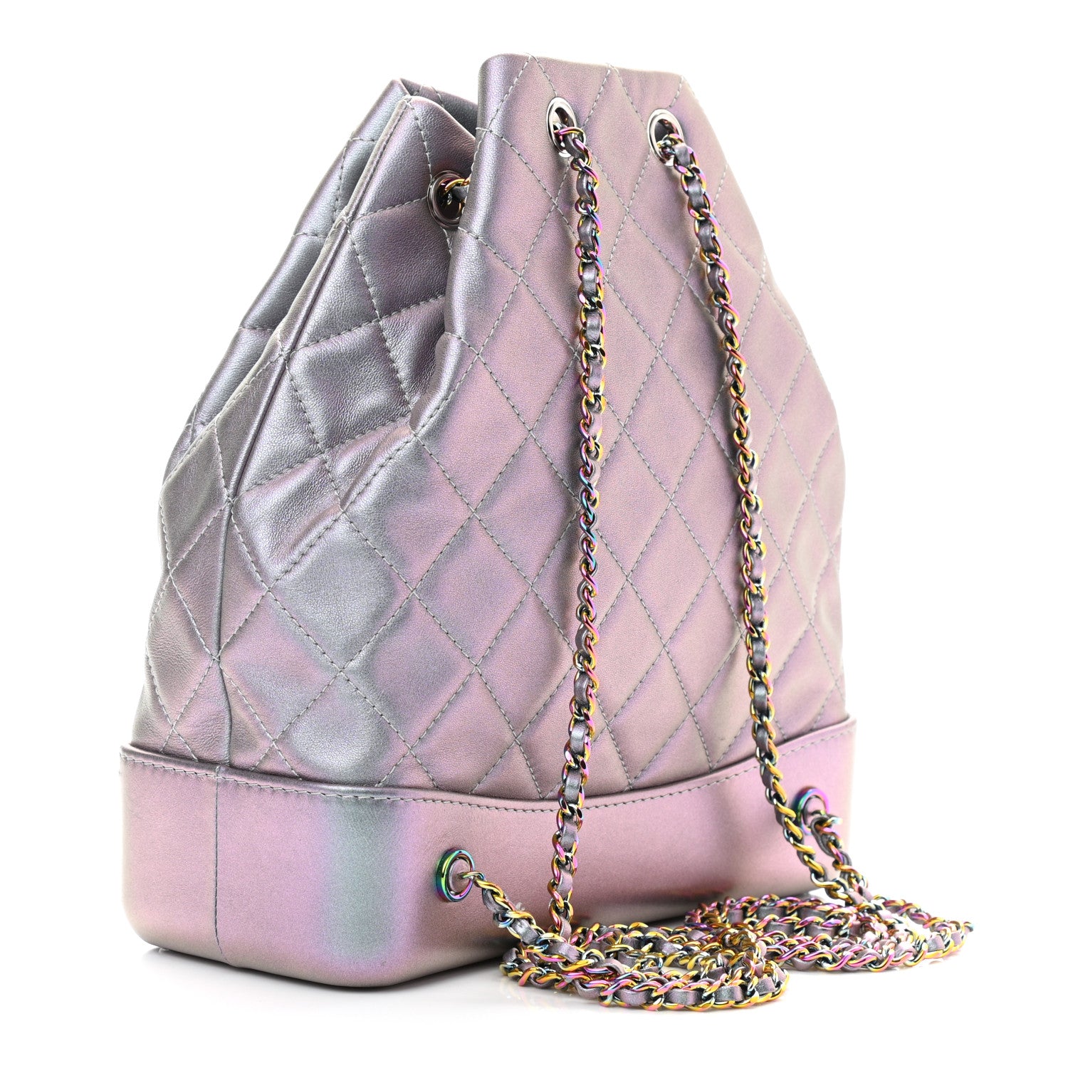 Chanel Iridescent Lambskin Calfskin Small Quilted Gabrielle Backpack Light Purple 3 of 10