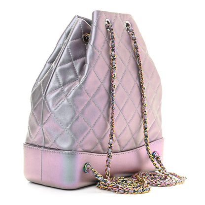 Chanel Iridescent Lambskin Calfskin Small Quilted Gabrielle Backpack Light Purple 3 of 10