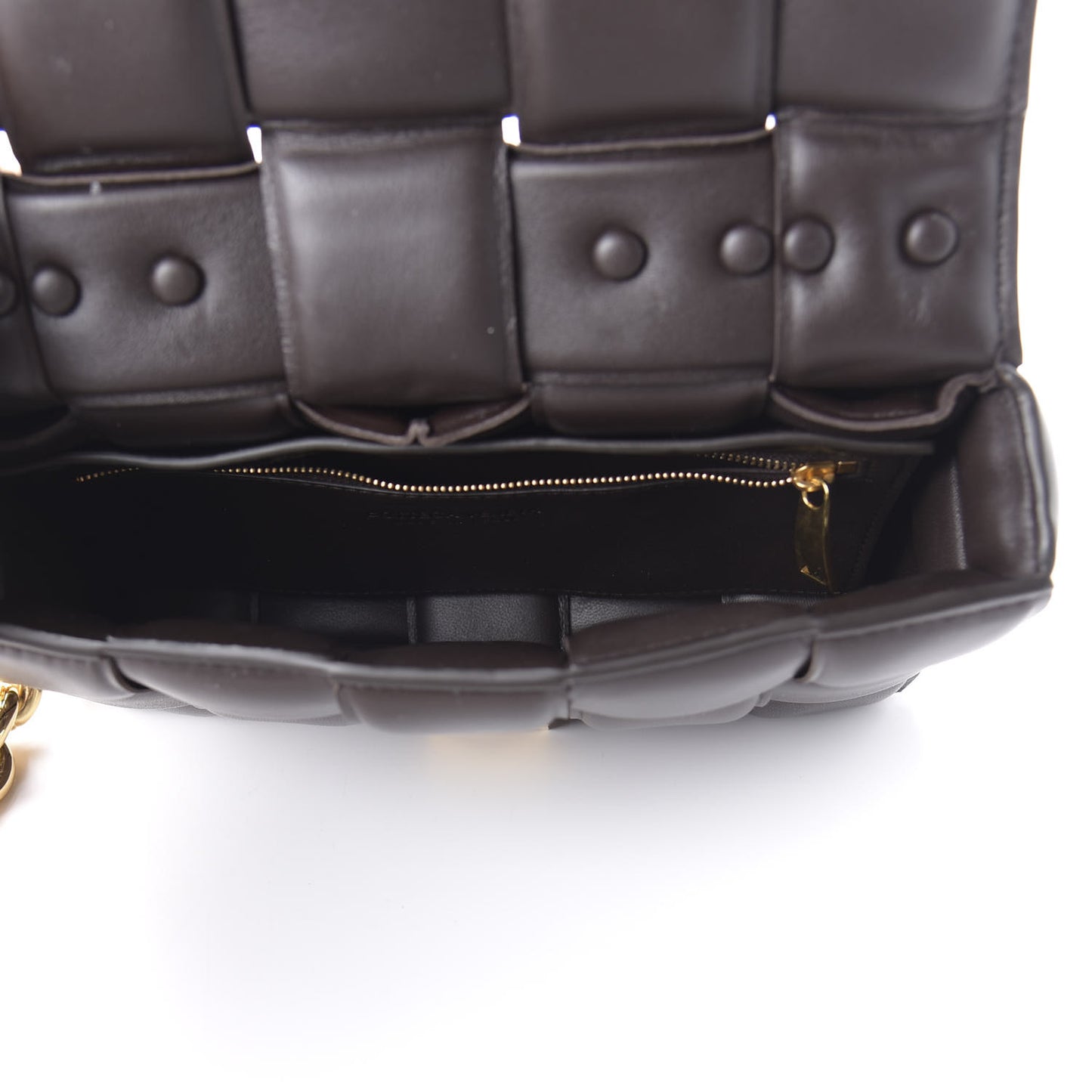 Lambskin Maxi Intreccio Padded Chain Cassette Crossbody Bag Black