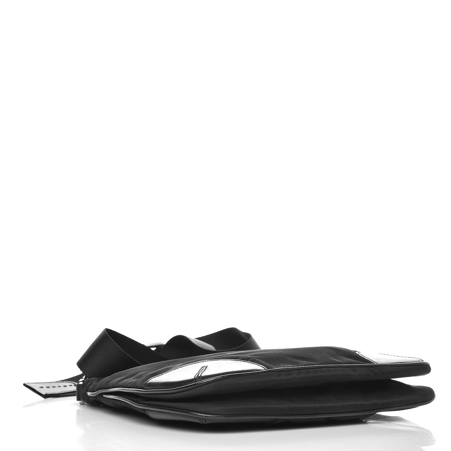 Prada Nylon Flat Messenger Bag Black 4 of 8